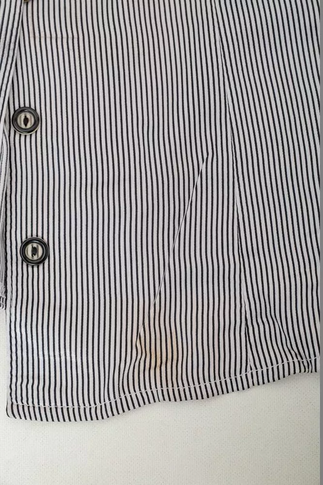 Купить Блуза классическая в полоску с   -уценка, цвет черно-белый, 230R067-U - Фото №6