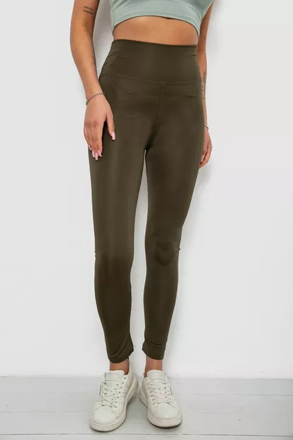 Лосины женские однотонные, цвет хаки, 214R155