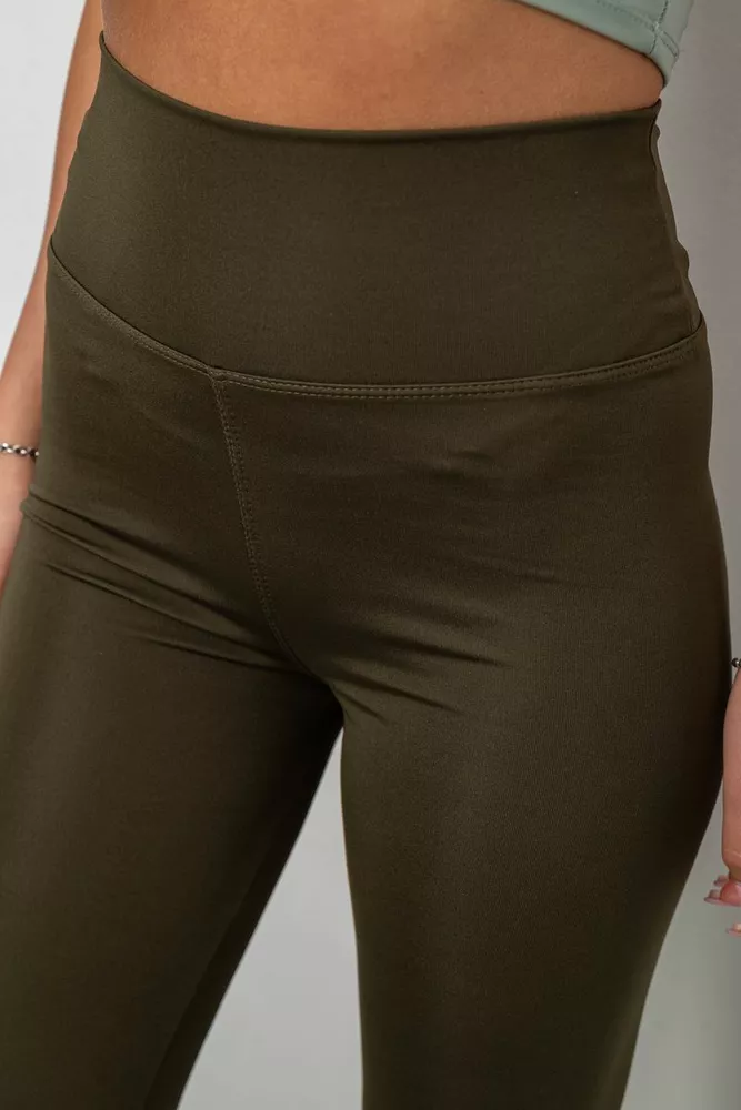 Купити Лосини жіночі однотонні, колір хакі, 214R155 - Фото №5