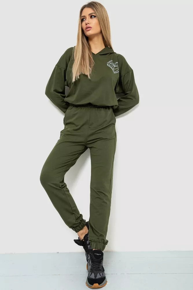 Купити Спорт костюм жіночий, колір хакі, 186R2302 оптом - Фото №1