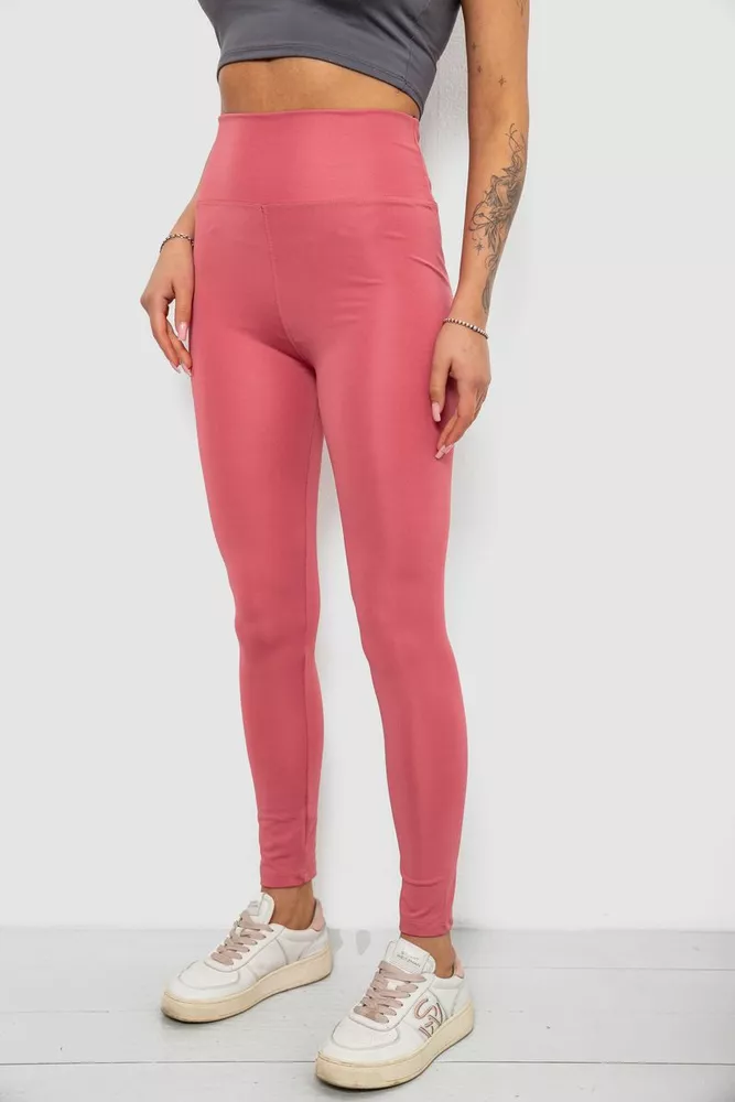 Купити Лосини жіночі однотонні, колір пудровий, 214R155 - Фото №3