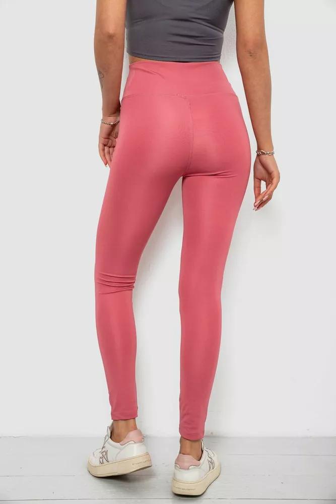 Купити Лосини жіночі однотонні, колір пудровий, 214R155 - Фото №4