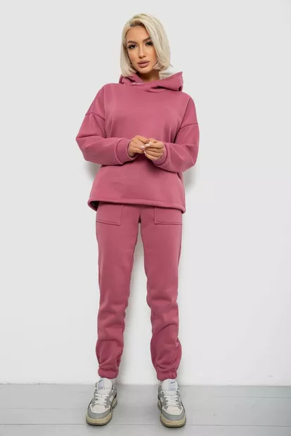 Спортивный костюм женский на флисе, цвет пудровый, 257R88