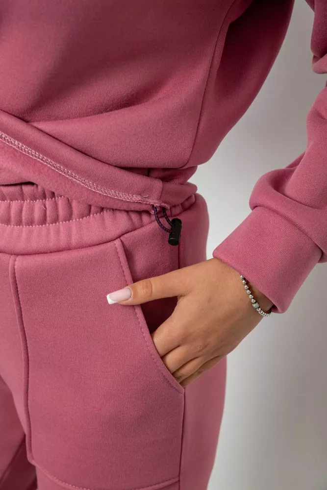 Купить Спортивный костюм женский на флисе, цвет пудровый, 257R88 - Фото №6