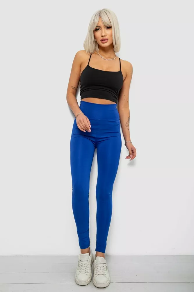 Купити Лосини жіночі однотонні, колір електрик, 214R155 - Фото №2