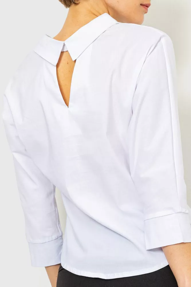 Купить Блуза классическая  -уценка, цвет белый, 230R100-1-U-8 - Фото №4