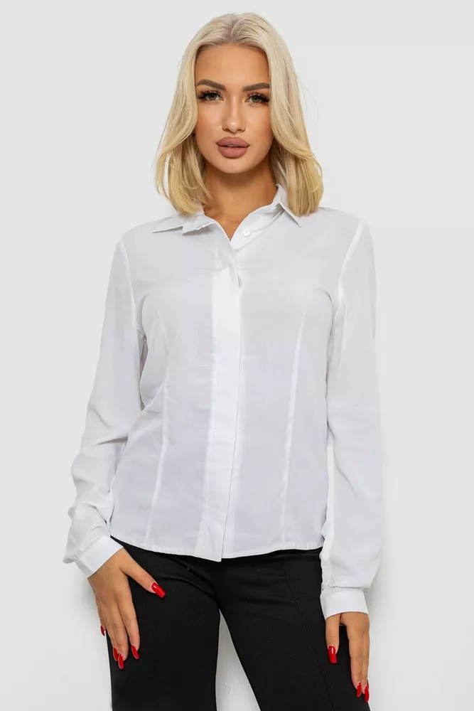 Купить Блуза классическая  -уценка, цвет белый, 230R08-2-U-1 - Фото №1