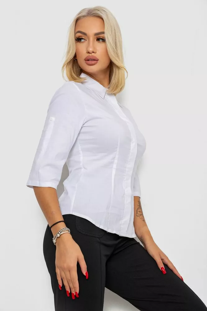 Купить Блуза классическая  -уценка, цвет белый, 230R08-1-U-14 - Фото №3