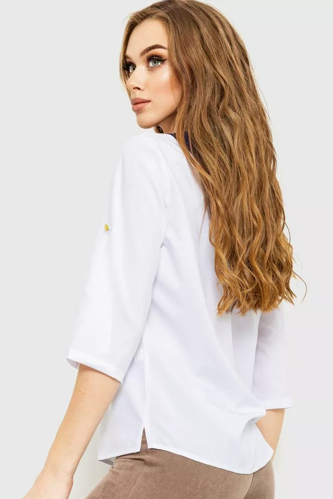 Купить Блуза класичесская  -уценка, цвет бело-синий, 230R081-U-3 - Фото №3