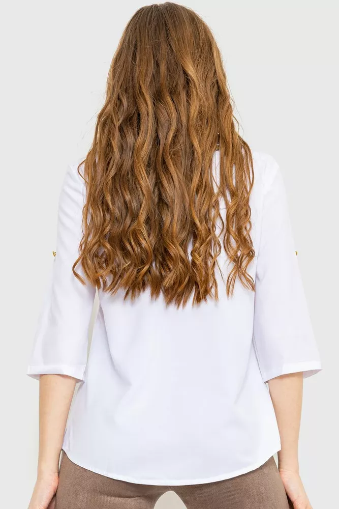 Купить Блуза класичесская  -уценка, цвет бело-синий, 230R081-U-3 - Фото №4