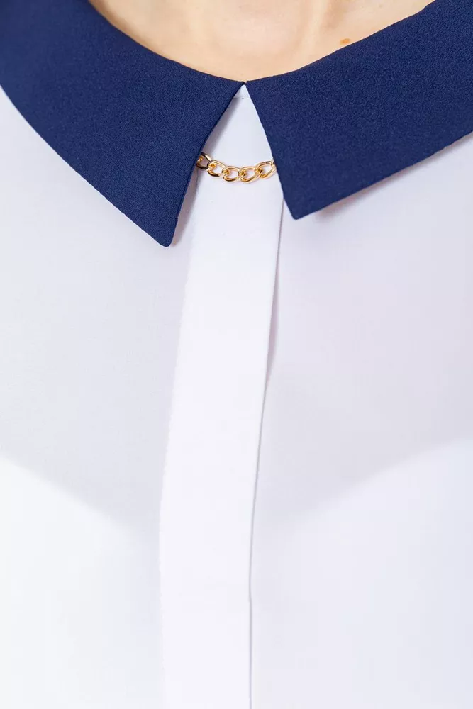 Купить Блуза класичесская  -уценка, цвет бело-синий, 230R081-U-3 - Фото №5