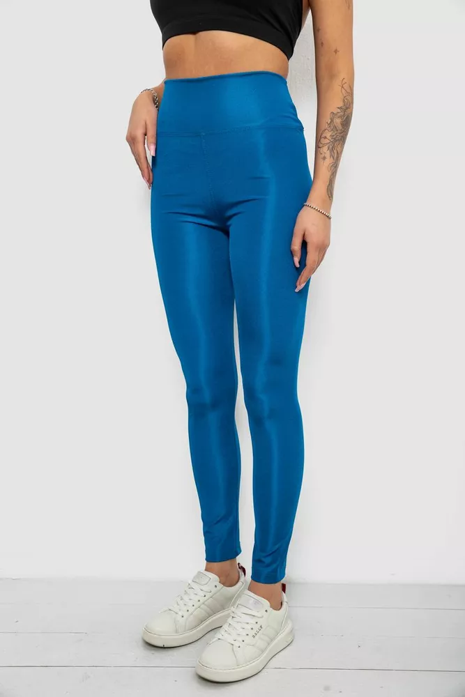 Купити Лосини жіночі однотонні, колір бірюзовий, 214R155 - Фото №3