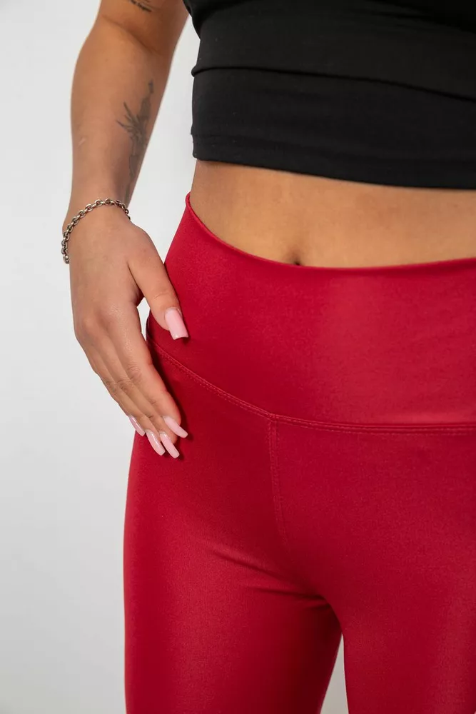 Купити Лосини жіночі однотонні, колір бордовий, 214R155 - Фото №5