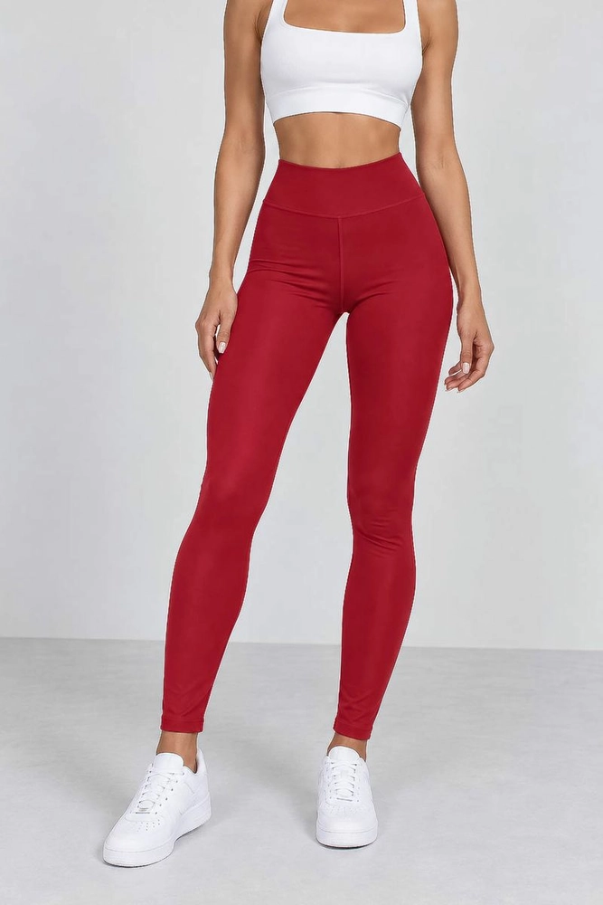 Купить Лосины женские однотонные, цвет бордовый, 214R155 - Фото №2