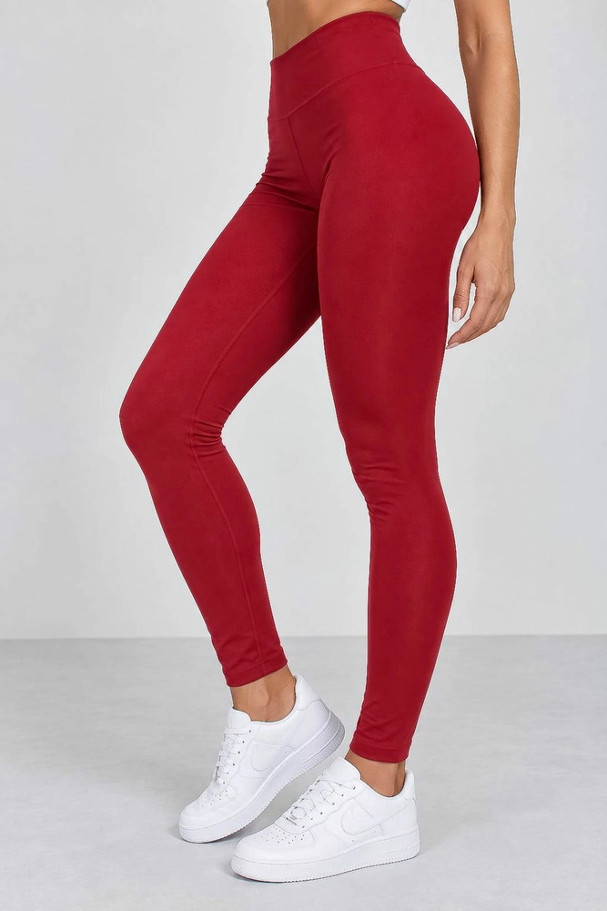 Купить Лосины женские однотонные, цвет бордовый, 214R155 - Фото №3