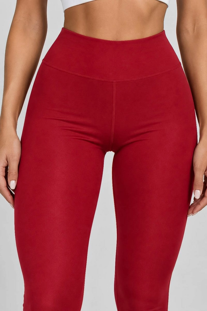 Купить Лосины женские однотонные, цвет бордовый, 214R155 - Фото №5