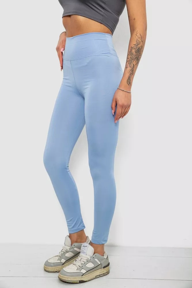 Купити Лосини жіночі однотонні, колір блакитний, 214R155 оптом - Фото №3