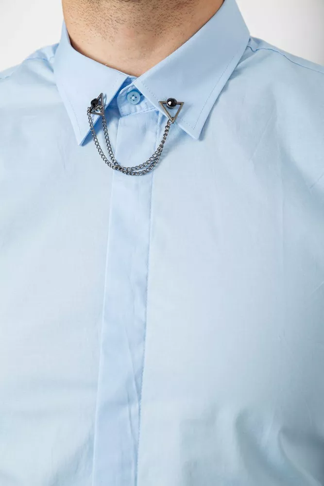 Купити Сорочка чоловіча однотонна  -уцінка, колір блакитний, 214R6917-1-U - Фото №5