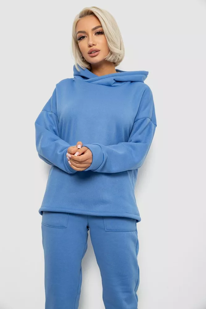 Купить Спортивный костюм женский на флисе, цвет голубой, 257R88 - Фото №2
