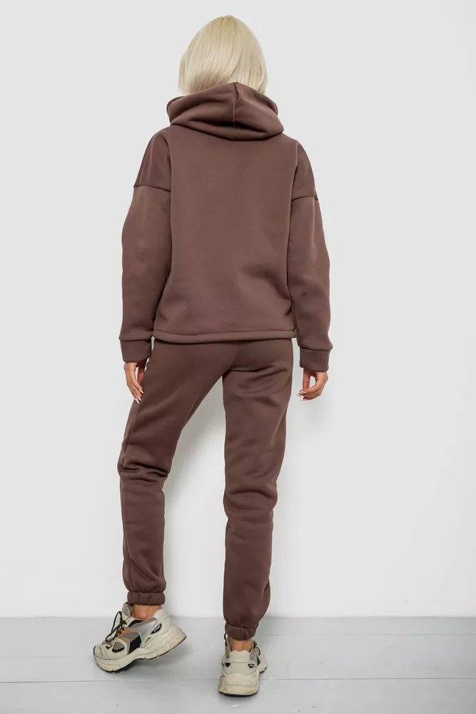 Купить Спортивный костюм женский на флисе, цвет коричневый, 257R88 - Фото №4