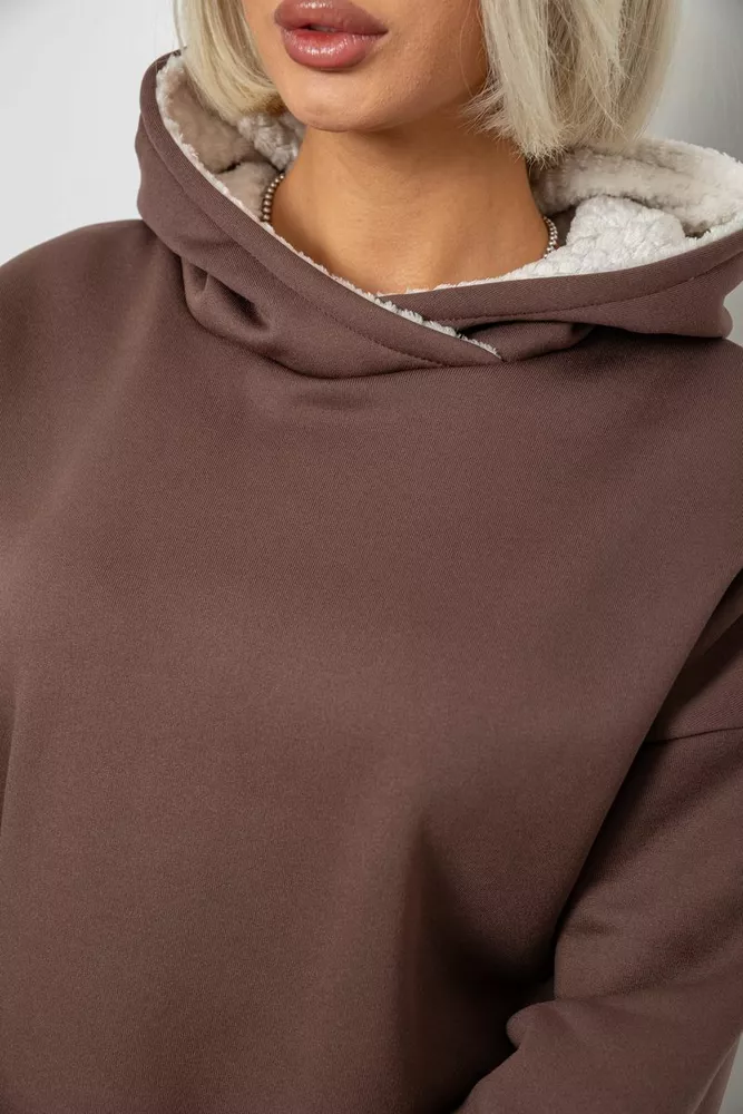 Купить Спортивный костюм женский на флисе, цвет коричневый, 257R88 - Фото №5