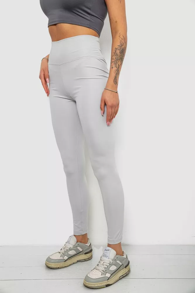 Купить Лосины женские однотонные, цвет светло-серый, 214R155 - Фото №3