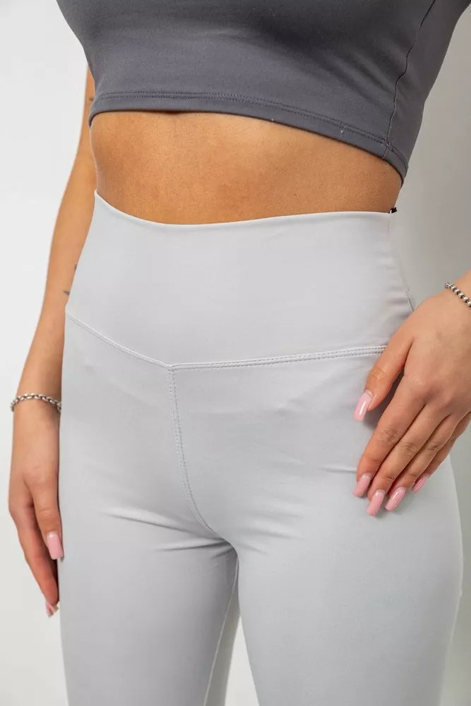 Купить Лосины женские однотонные, цвет светло-серый, 214R155 - Фото №5