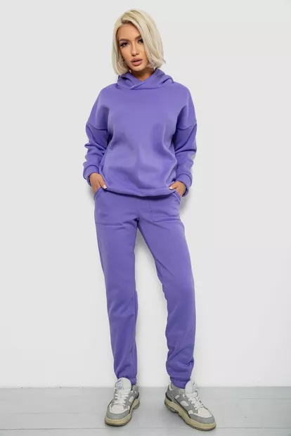 Спортивный костюм женский на флисе, цвет сиреневый, 257R88