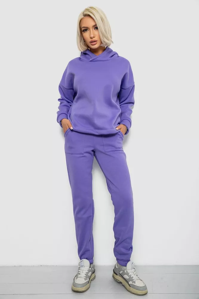 Купить Спортивный костюм женский на флисе, цвет сиреневый, 257R88 - Фото №1