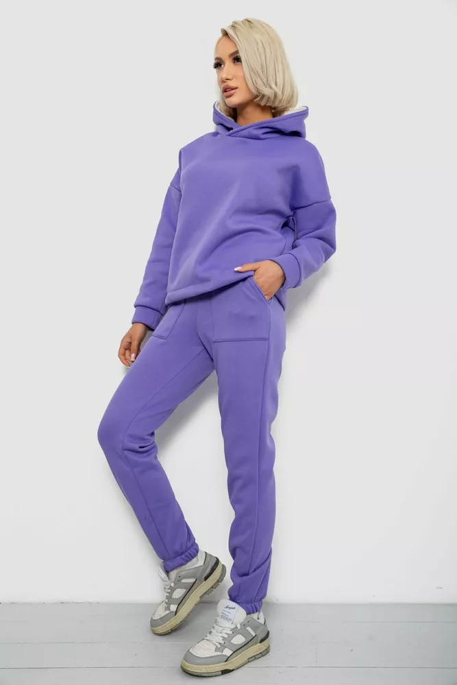 Купить Спортивный костюм женский на флисе, цвет сиреневый, 257R88 - Фото №3