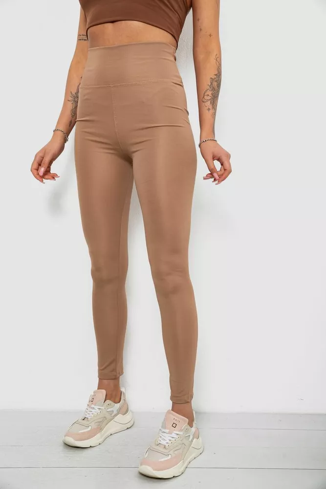 Купити Лосини жіночі однотонні, колір мокко, 214R155 - Фото №3
