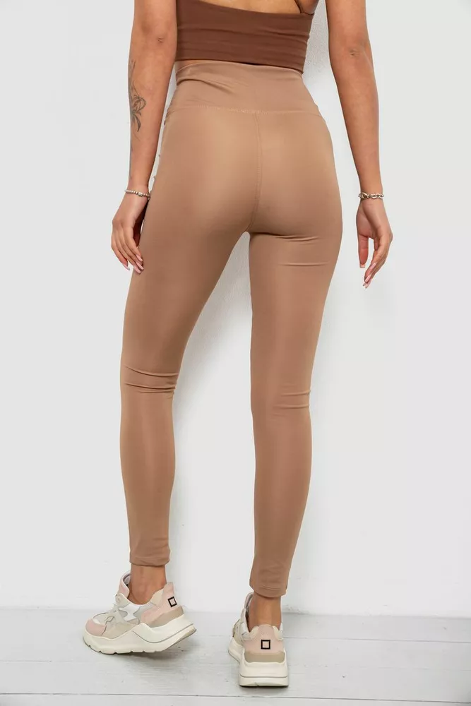 Купити Лосини жіночі однотонні, колір мокко, 214R155 - Фото №4
