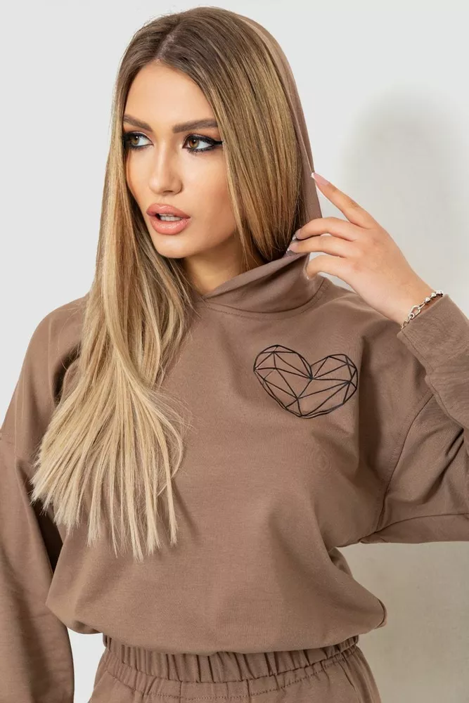 Купити Спорт костюм жіночий, колір мокко, 186R2302 оптом - Фото №6