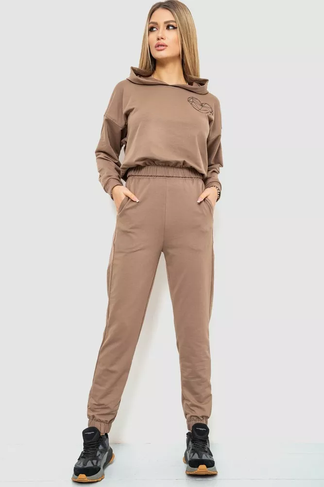 Купити Спорт костюм жіночий, колір мокко, 186R2302 оптом - Фото №1