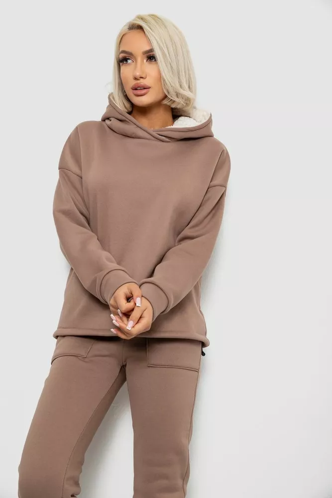 Купить Спортивный костюм женский на флисе, цвет мокко, 257R88 - Фото №2