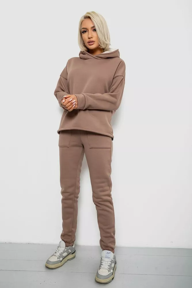 Купить Спортивный костюм женский на флисе, цвет мокко, 257R88 - Фото №3