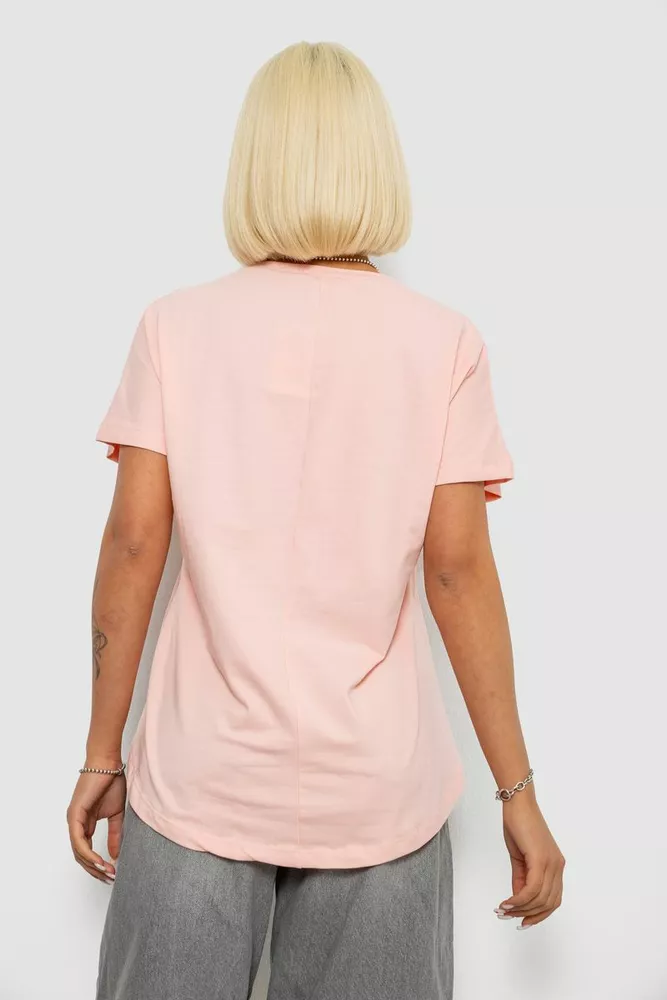 Купить Футболка женская с принтом, цвет персиковый, 244R2057 - Фото №4