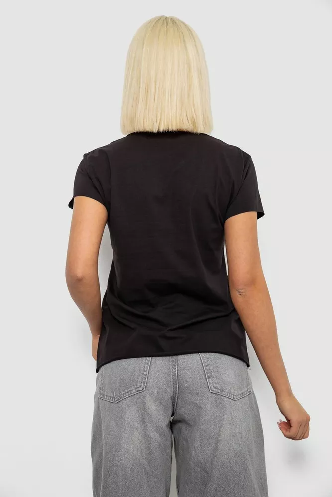 Купить Футболка женская с принтом, цвет черный, 244R2214-6 - Фото №4