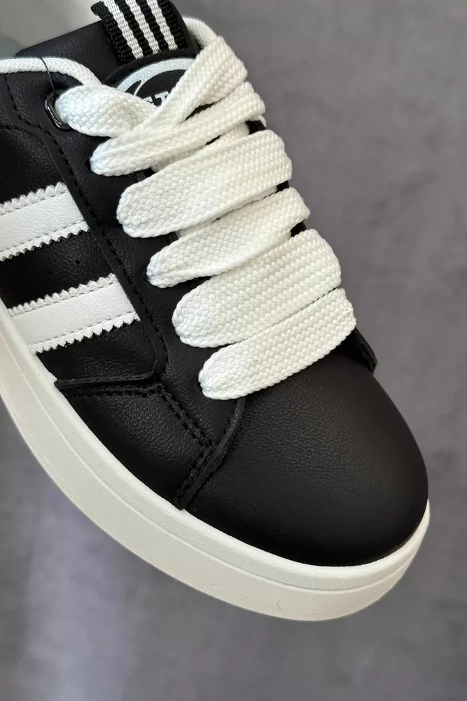 Купить Кроссовки женские экокожа, цвет черно-белый, 248RJH300-3 - Фото №2