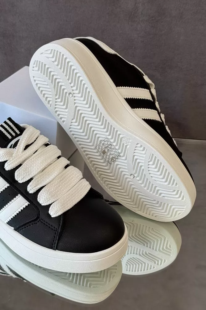 Купить Кроссовки женские экокожа, цвет черно-белый, 248RJH300-3 - Фото №4