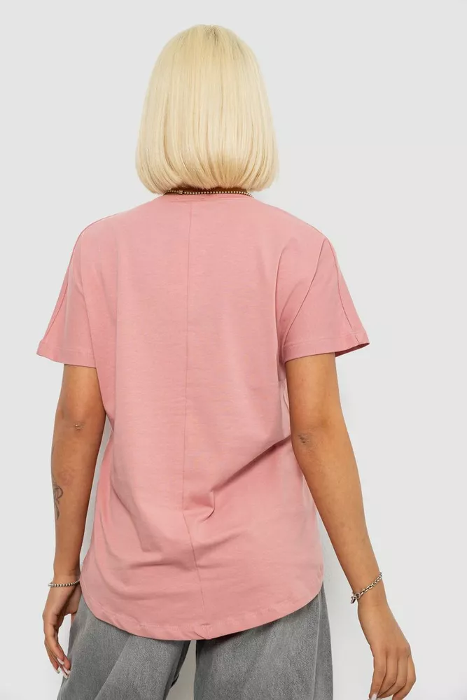 Купить Футболка женская с принтом, цвет пудровый, 244R2057 - Фото №4