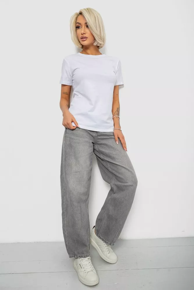 Купить Футболка женская однотонная, цвет белый, 204R3333 - Фото №2