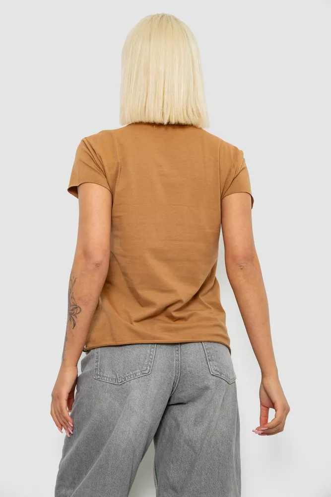 Купить Футболка женская с принтом, цвет бежевый, 244R2214-6 - Фото №4