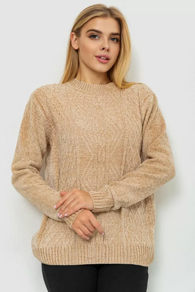 Купити Светр жіночий, колір бежевий, 221R20PCS05 оптом - Фото №1