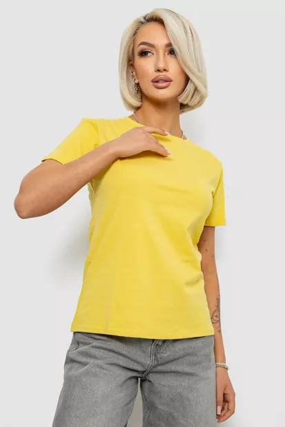 Футболка женская однотонная, цвет горчичный, 204R3333