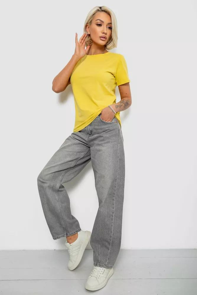 Купить Футболка женская однотонная, цвет горчичный, 204R3333 - Фото №2