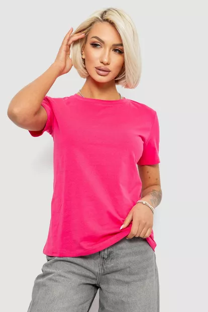 Футболка женская однотонная, цвет розовый, 204R3333