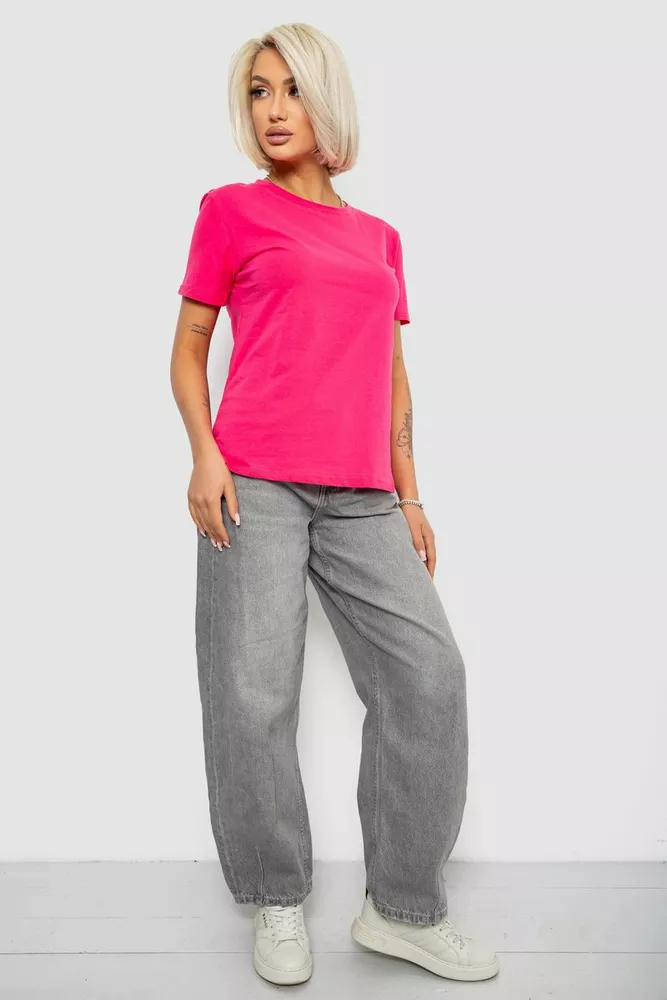 Купить Футболка женская однотонная, цвет розовый, 204R3333 - Фото №2