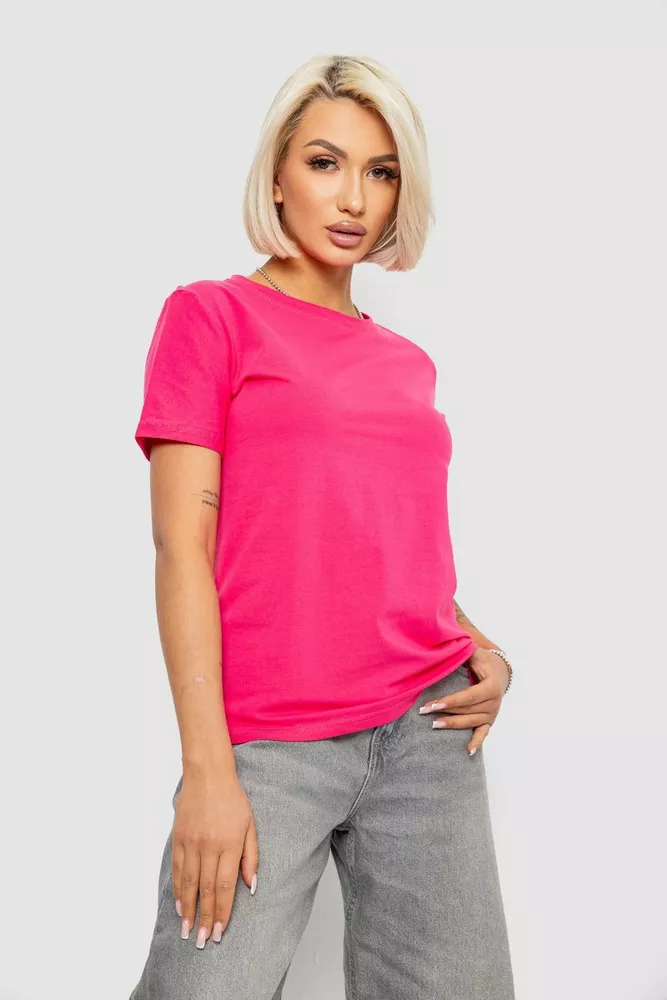Купить Футболка женская однотонная, цвет розовый, 204R3333 - Фото №3