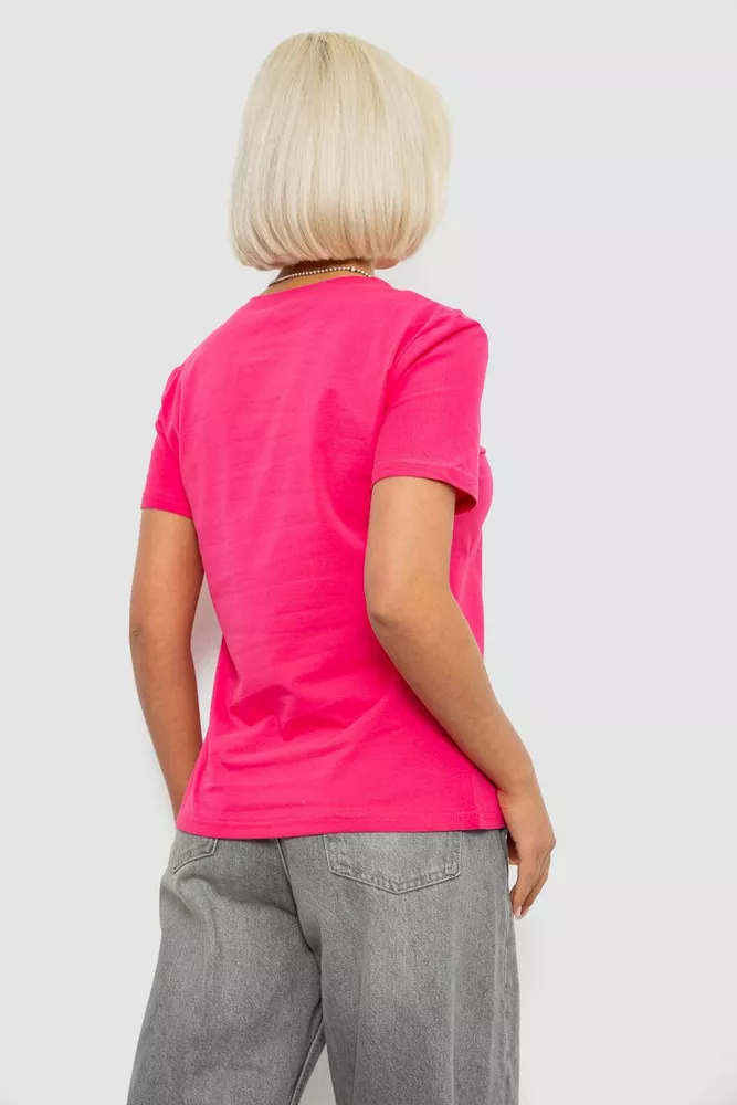 Купить Футболка женская однотонная, цвет розовый, 204R3333 - Фото №4